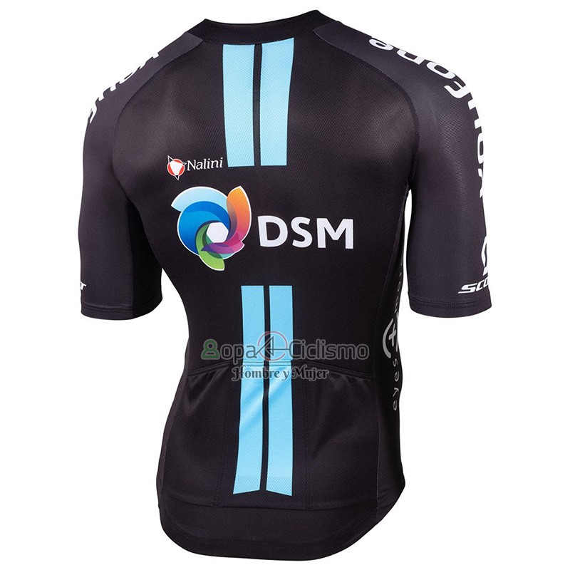 Team DSM Firmenich Ropa Ciclismo Culotte Corto 2023 Mangas Cortas Negro Azul